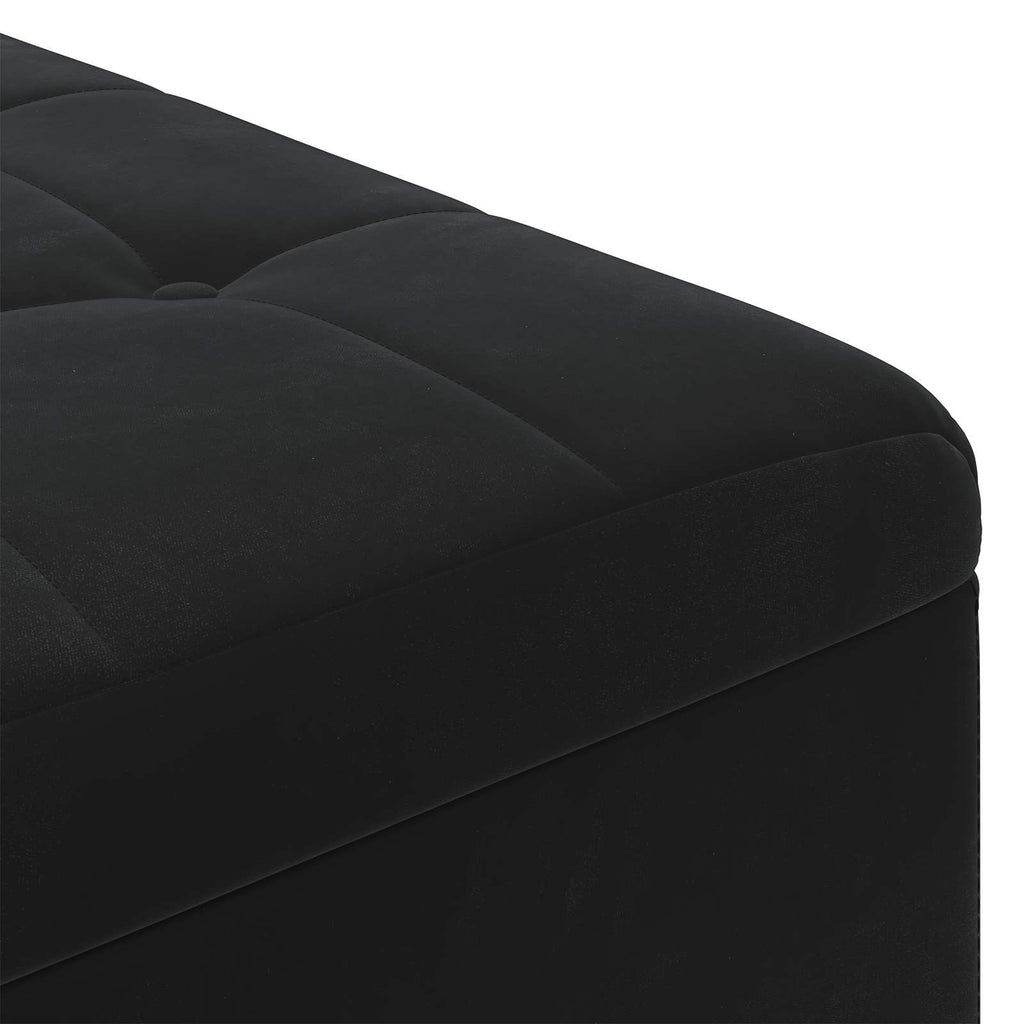 Pouf contenitore con cuscino Nero 80 x 80 x 45 cm Velluto