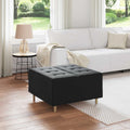 Pouf contenitore con cuscino Nero 80 x 80 x 45 cm Velluto