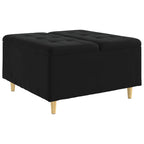 Pouf contenitore con cuscino Nero 80 x 80 x 45 cm Velluto