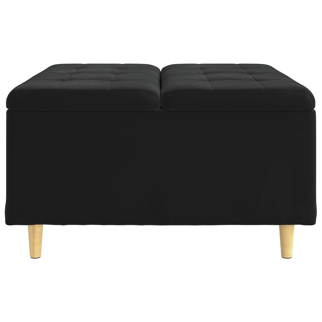 Pouf contenitore con cuscino Nero 80 x 80 x 45 cm Velluto