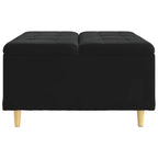 Pouf contenitore con cuscino Nero 80 x 80 x 45 cm Velluto