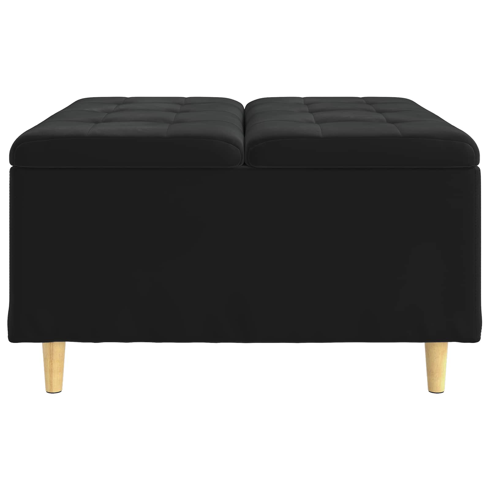 Pouf contenitore con cuscino Nero 80 x 80 x 45 cm Velluto