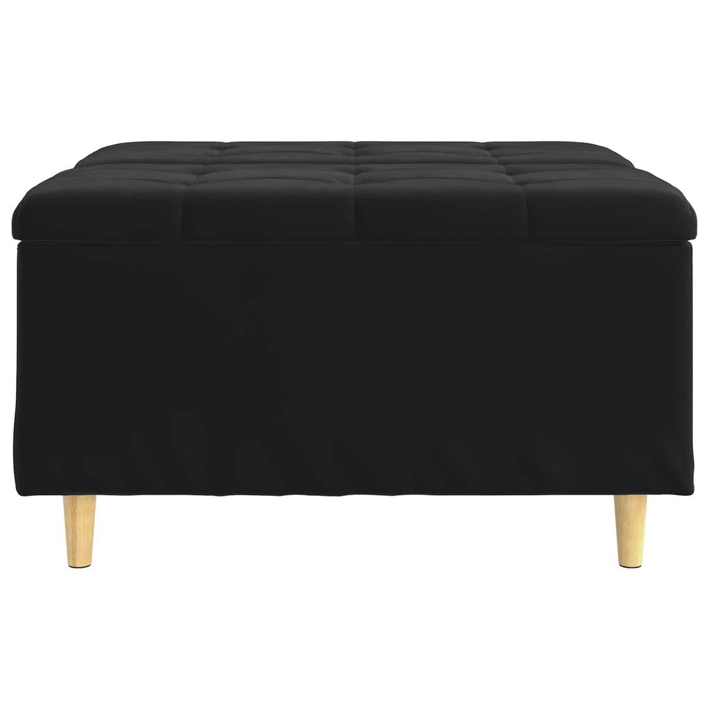 Pouf contenitore con cuscino Nero 80 x 80 x 45 cm Velluto