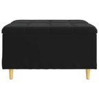 Pouf contenitore con cuscino Nero 80 x 80 x 45 cm Velluto