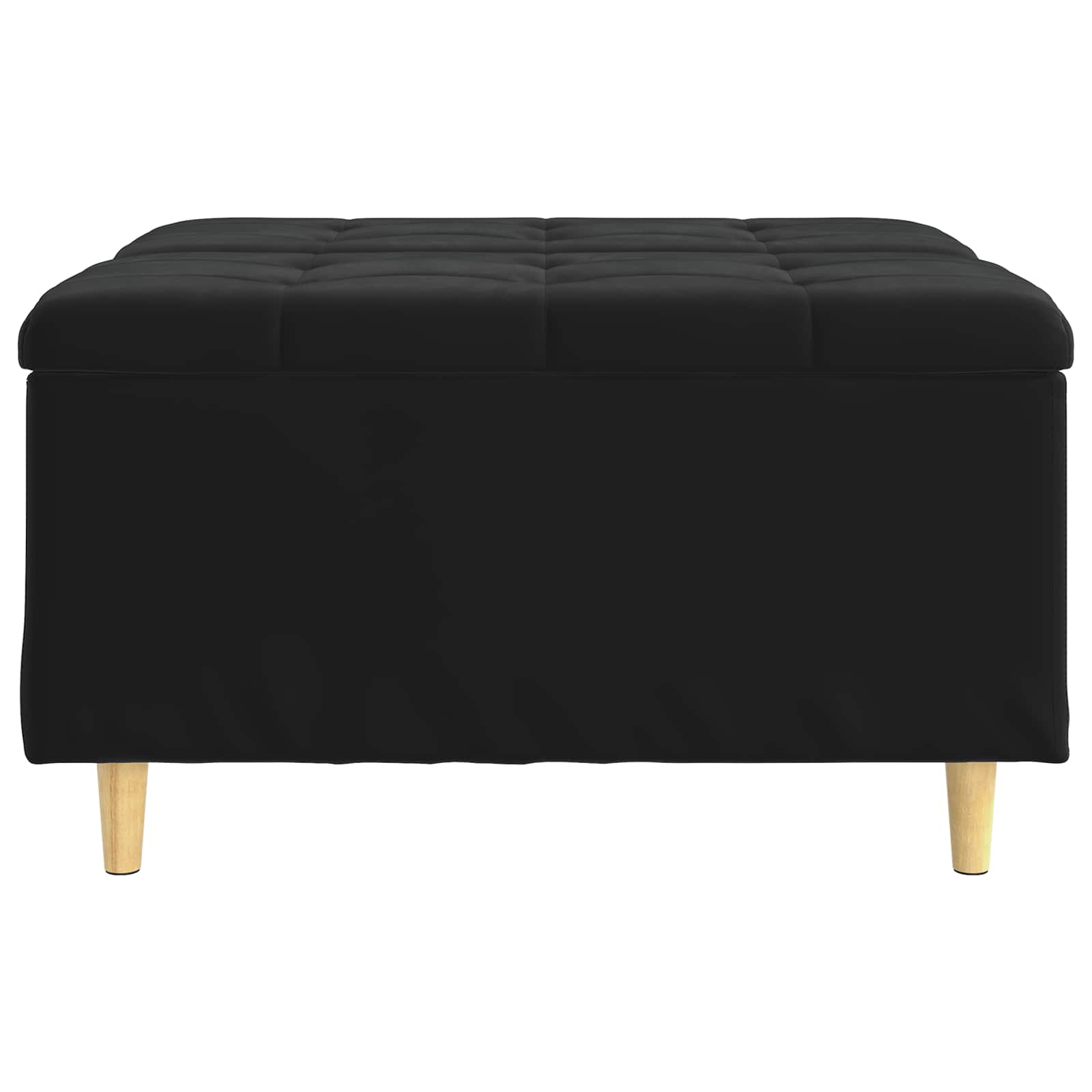 Pouf contenitore con cuscino Nero 80 x 80 x 45 cm Velluto