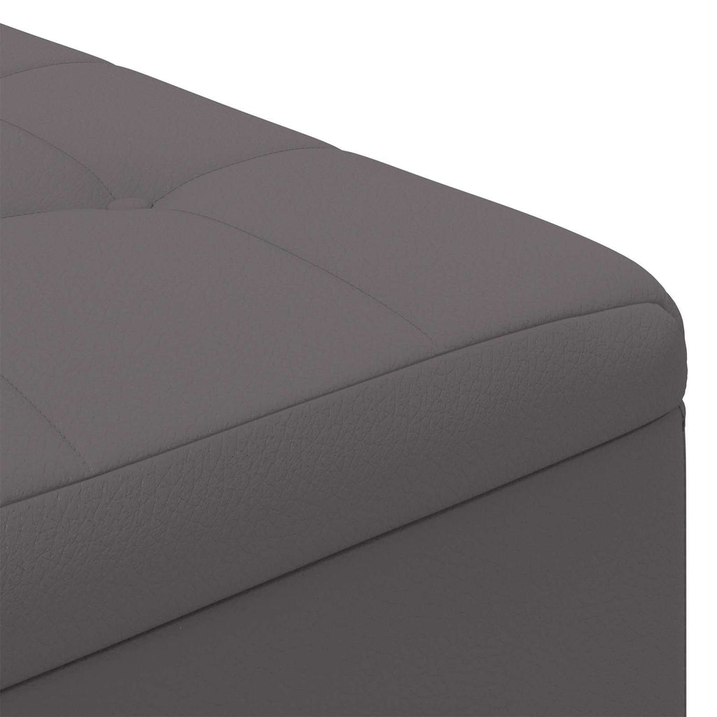 Pouf contenitore Grigio 80 x 80 x 45 cm Pelle sintetica