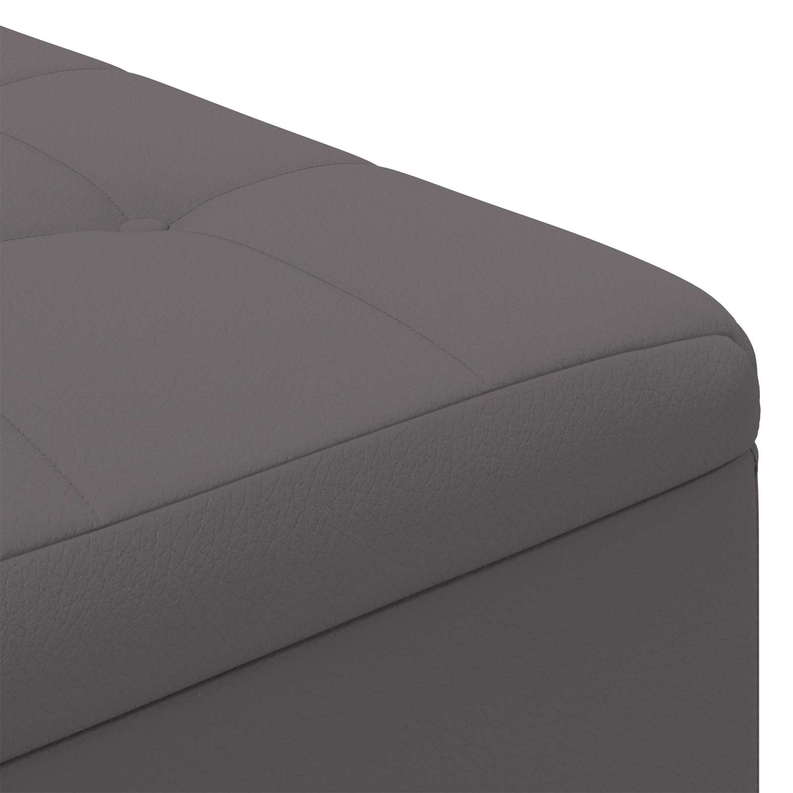 Pouf contenitore Grigio 80 x 80 x 45 cm Pelle sintetica