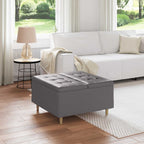 Pouf contenitore Grigio 80 x 80 x 45 cm Pelle sintetica