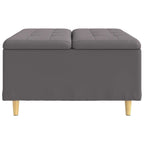 Pouf contenitore Grigio 80 x 80 x 45 cm Pelle sintetica