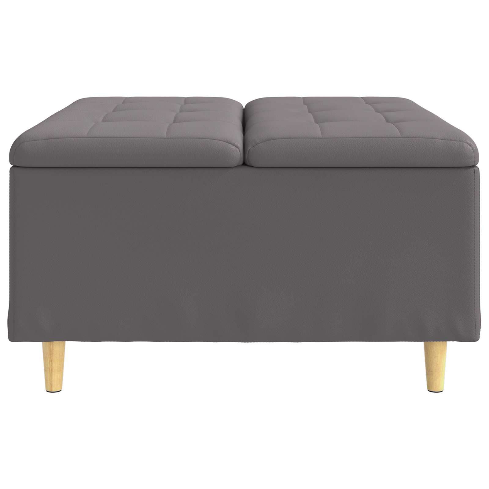 Pouf contenitore Grigio 80 x 80 x 45 cm Pelle sintetica