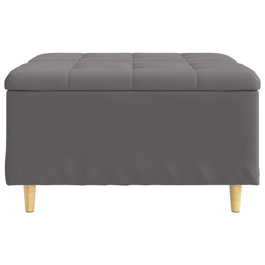 Pouf contenitore Grigio 80 x 80 x 45 cm Pelle sintetica