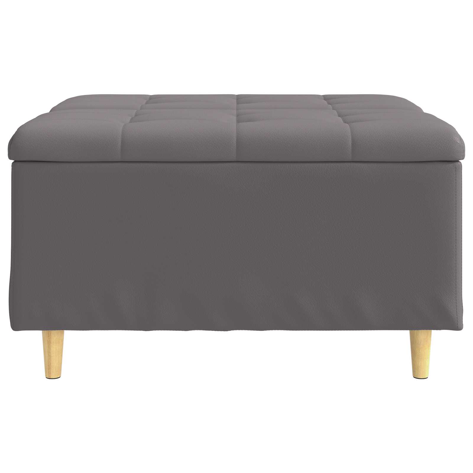 Pouf contenitore Grigio 80 x 80 x 45 cm Pelle sintetica
