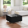 Pouf contenitore Nero 80 x 80 x 45 cm Pelle sintetica