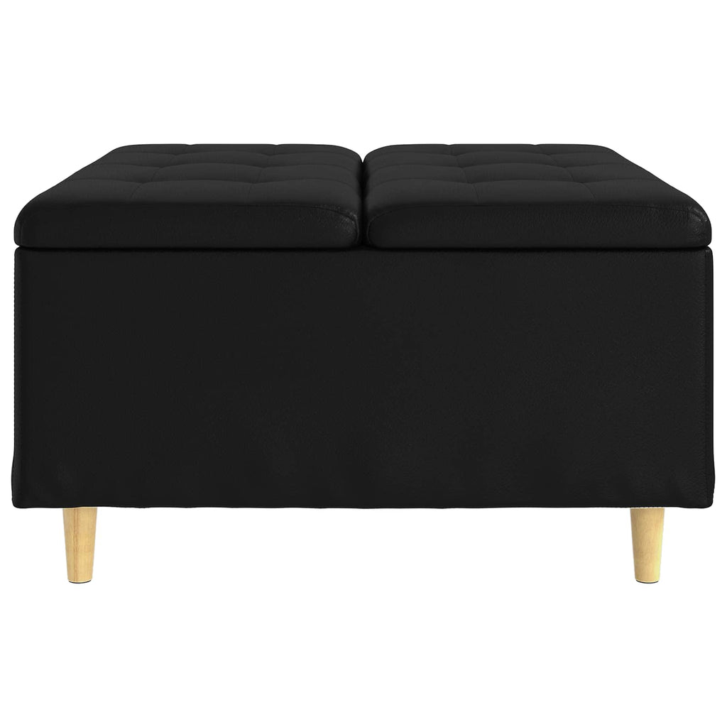 Pouf contenitore Nero 80 x 80 x 45 cm Pelle sintetica