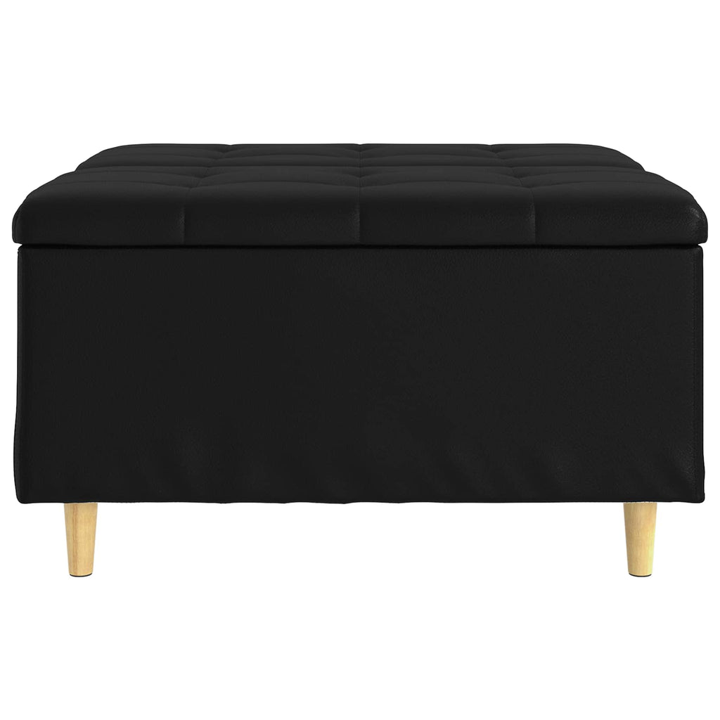 Pouf contenitore Nero 80 x 80 x 45 cm Pelle sintetica