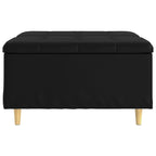 Pouf contenitore Nero 80 x 80 x 45 cm Pelle sintetica