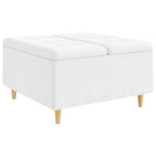 Pouf contenitore Bianco 80 x 80 x 45 cm Pelle sintetica