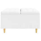 Pouf contenitore Bianco 80 x 80 x 45 cm Pelle sintetica