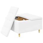 Pouf contenitore Bianco 80 x 80 x 45 cm Pelle sintetica