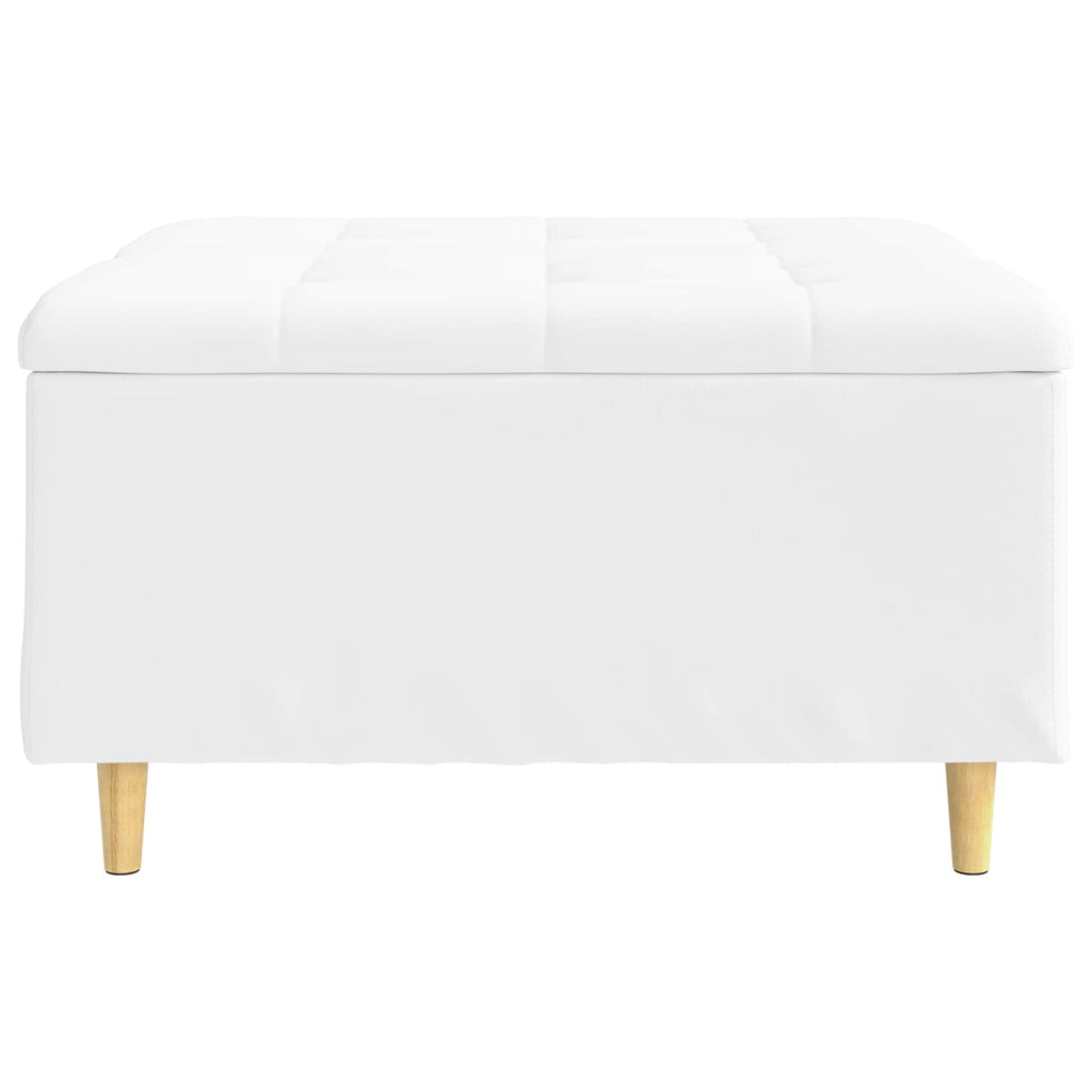 Pouf contenitore Bianco 80 x 80 x 45 cm Pelle sintetica