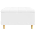 Pouf contenitore Bianco 80 x 80 x 45 cm Pelle sintetica