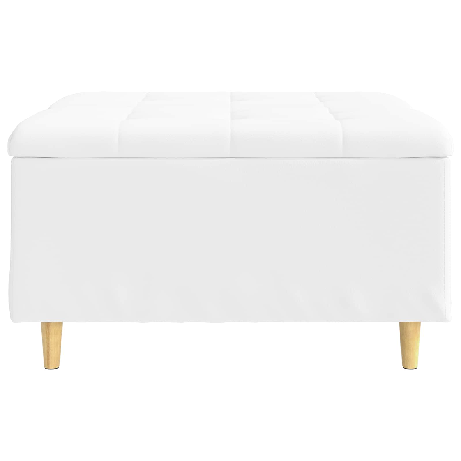 Pouf contenitore Bianco 80 x 80 x 45 cm Pelle sintetica