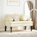 Panca Chesterfield Crema 120,5 x 65 x 75 cm Pelle Sintetica