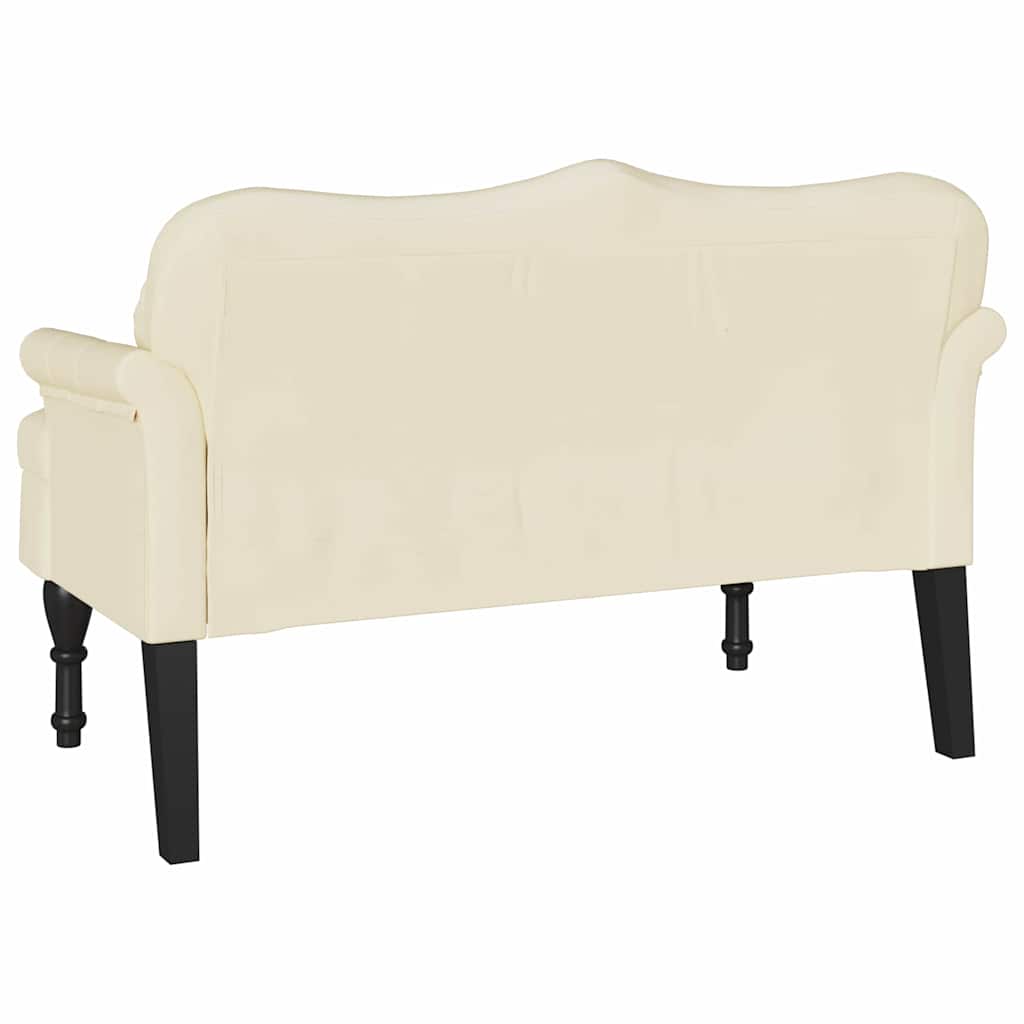 Panca Chesterfield Crema 120,5 x 65 x 75 cm Pelle Sintetica