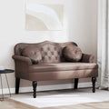 Panca Chesterfield Marrone 120,5 x 65 x 75 cm Pelle Sintetica