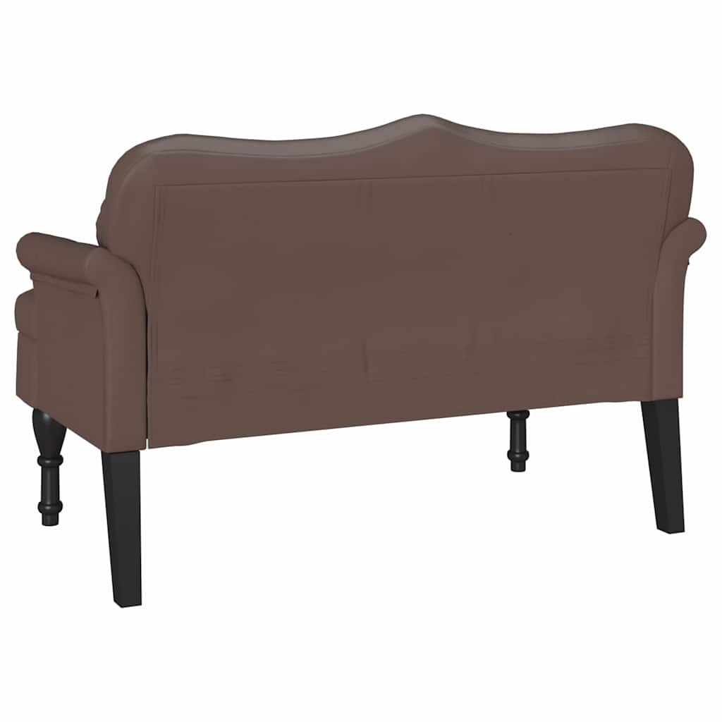 Panca Chesterfield Marrone 120,5 x 65 x 75 cm Pelle Sintetica