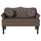 Panca Chesterfield Marrone 120,5 x 65 x 75 cm Pelle Sintetica