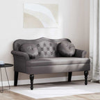 Panca Chesterfield Grigio 120,5 x 65 x 75 cm Pelle Sintetica