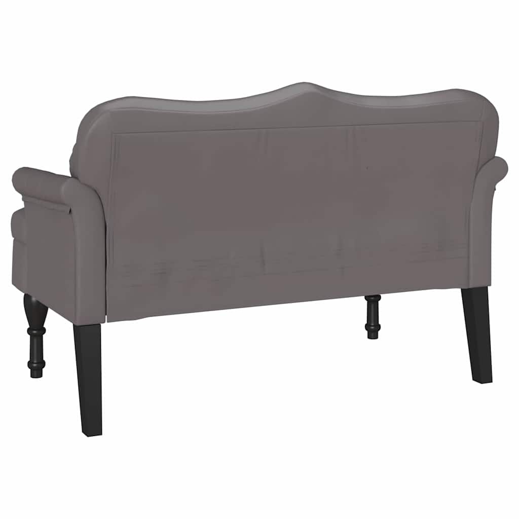 Panca Chesterfield Grigio 120,5 x 65 x 75 cm Pelle Sintetica