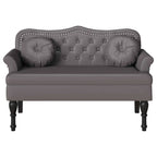 Panca Chesterfield Grigio 120,5 x 65 x 75 cm Pelle Sintetica