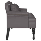 Panca Chesterfield Grigio 120,5 x 65 x 75 cm Pelle Sintetica