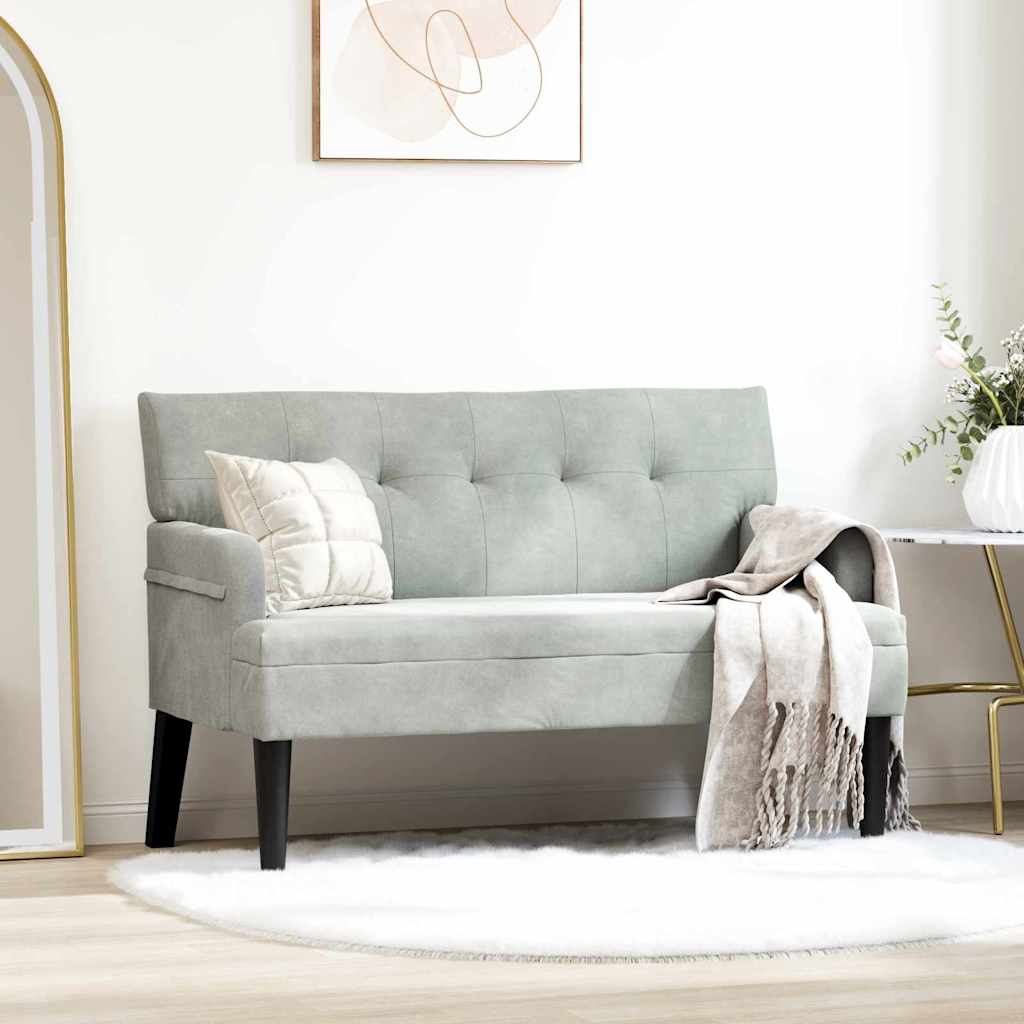 Panca Chesterfield Grigio chiaro 112 x 65,5 x 75 cm Velluto