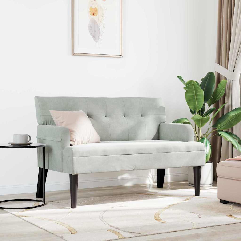Panca Chesterfield Grigio chiaro 112 x 65,5 x 75 cm Velluto