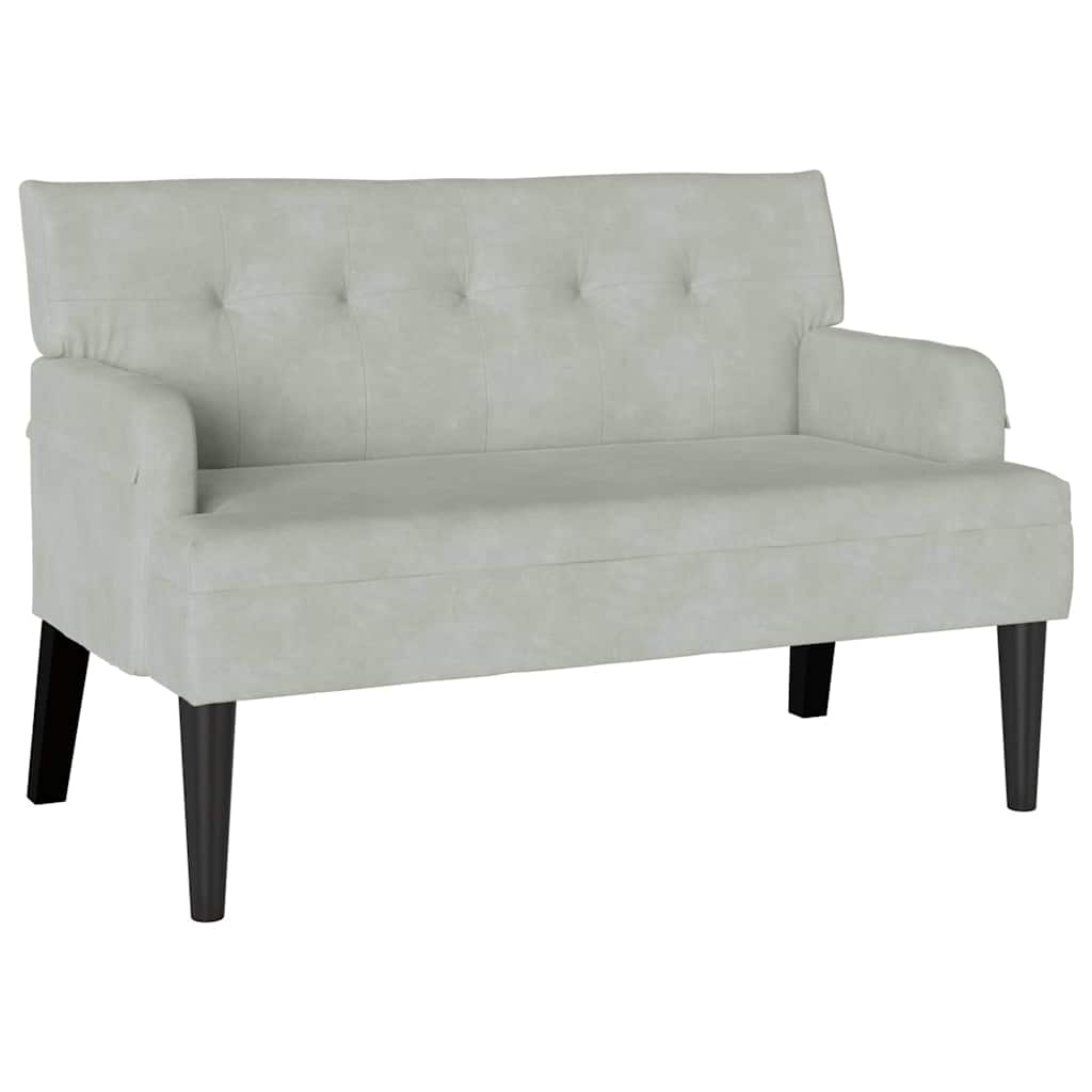 Panca Chesterfield Grigio chiaro 112 x 65,5 x 75 cm Velluto