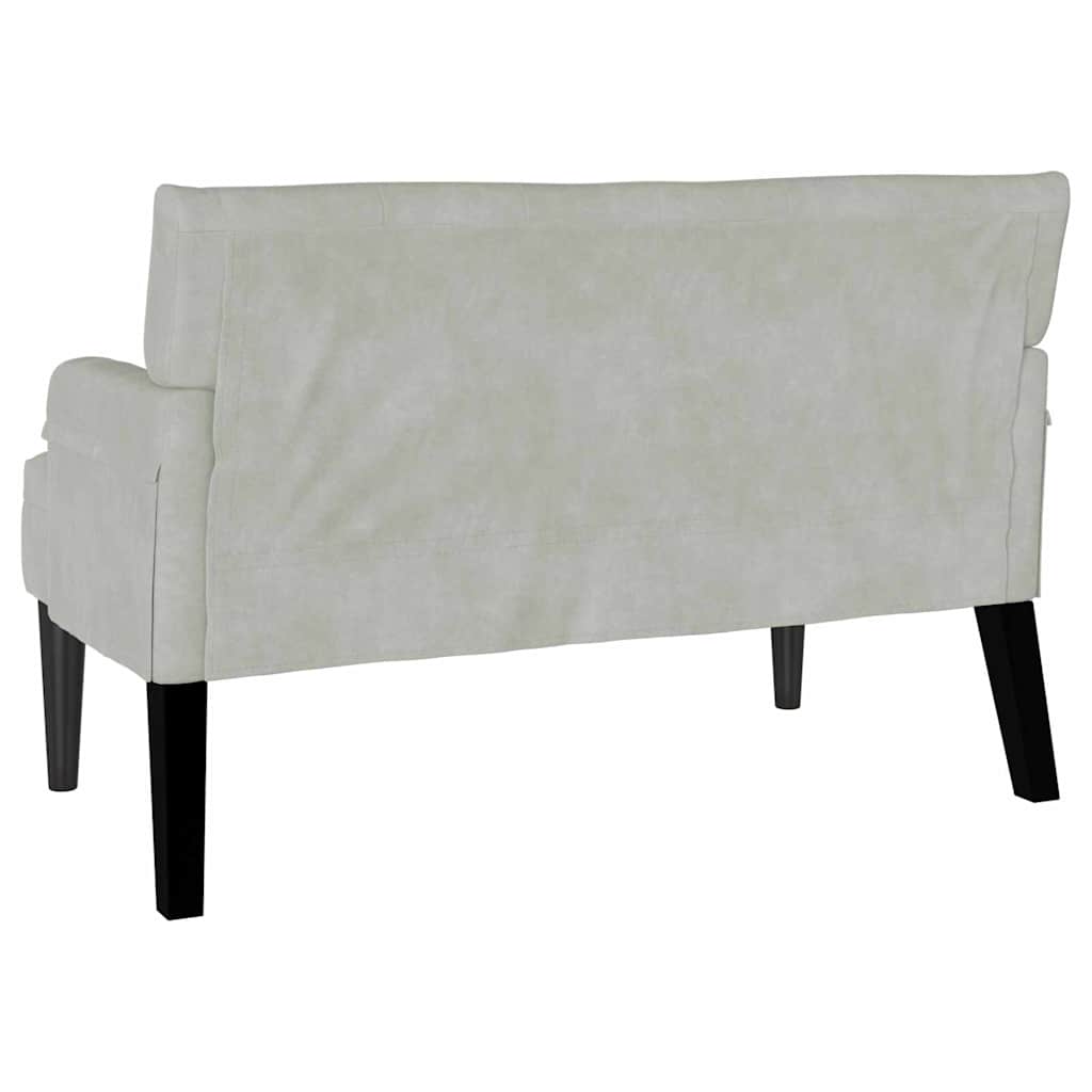 Panca Chesterfield Grigio chiaro 112 x 65,5 x 75 cm Velluto