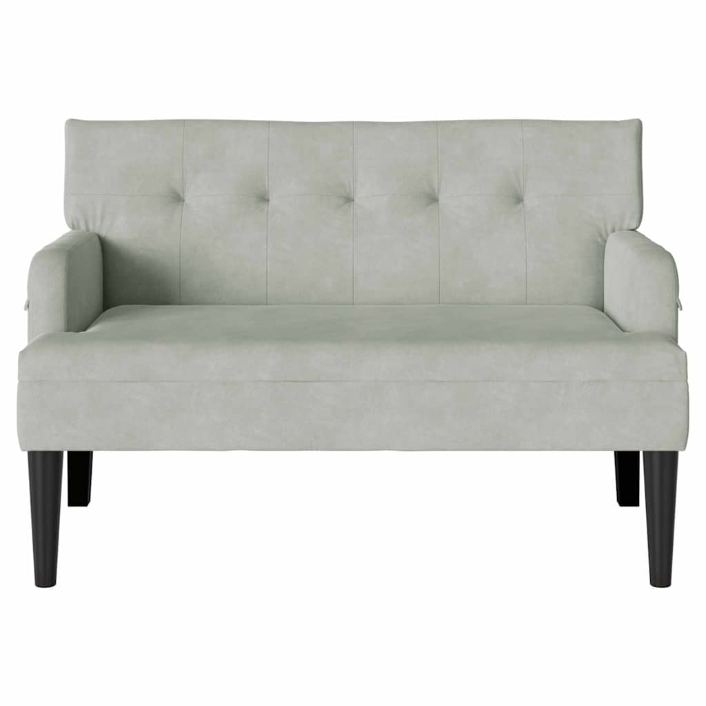 Panca Chesterfield Grigio chiaro 112 x 65,5 x 75 cm Velluto