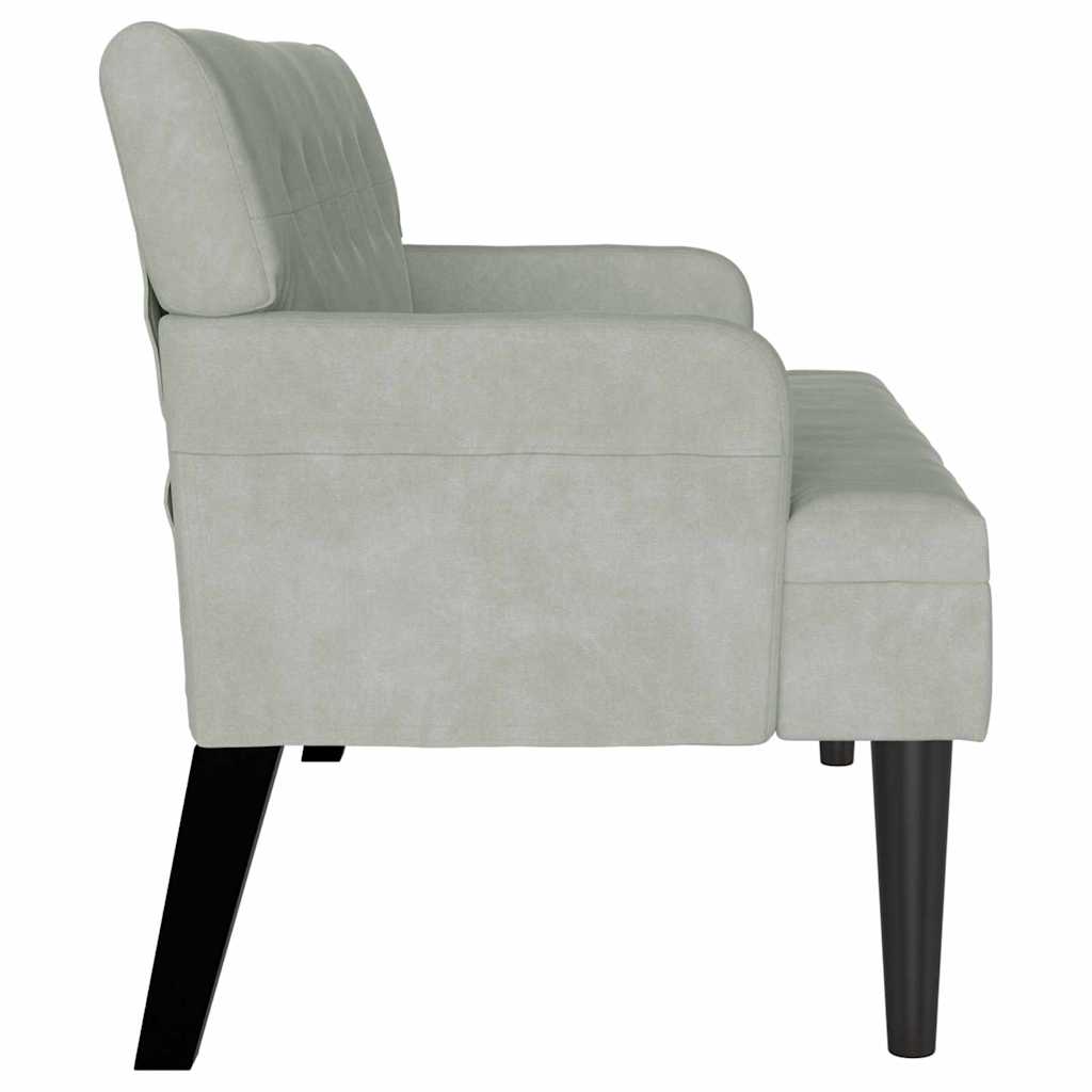 Panca Chesterfield Grigio chiaro 112 x 65,5 x 75 cm Velluto
