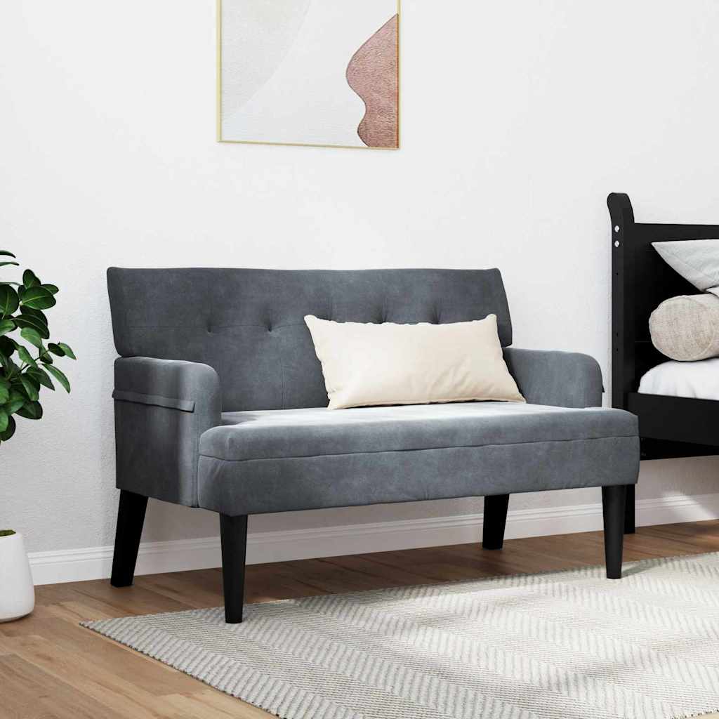 Panca Chesterfield Grigio scuro 112 x 65,5 x 75 cm Velluto