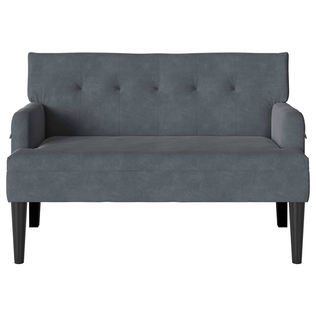 Panca Chesterfield Grigio scuro 112 x 65,5 x 75 cm Velluto