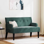 Panca Chesterfield Verde Scuro 112 x 65,5 x 75 cm Velluto