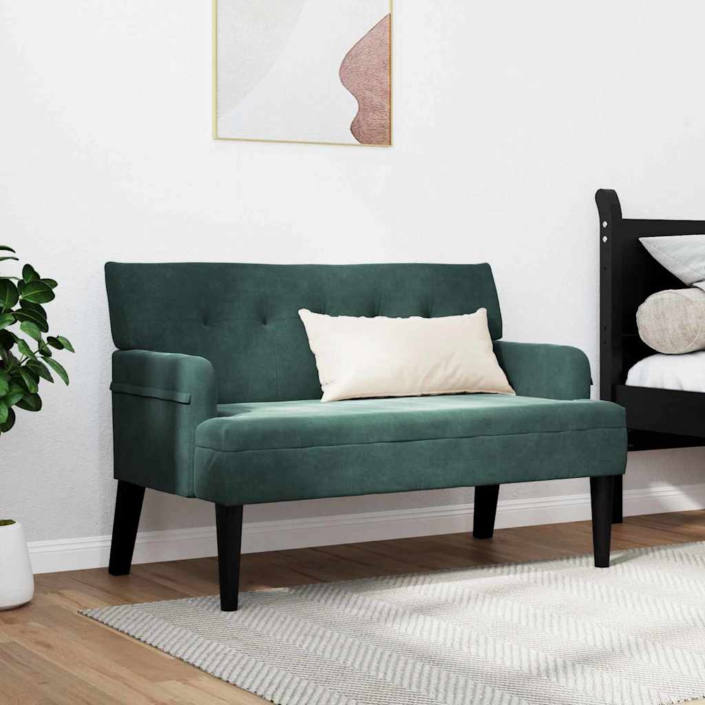 Panca Chesterfield Verde Scuro 112 x 65,5 x 75 cm Velluto
