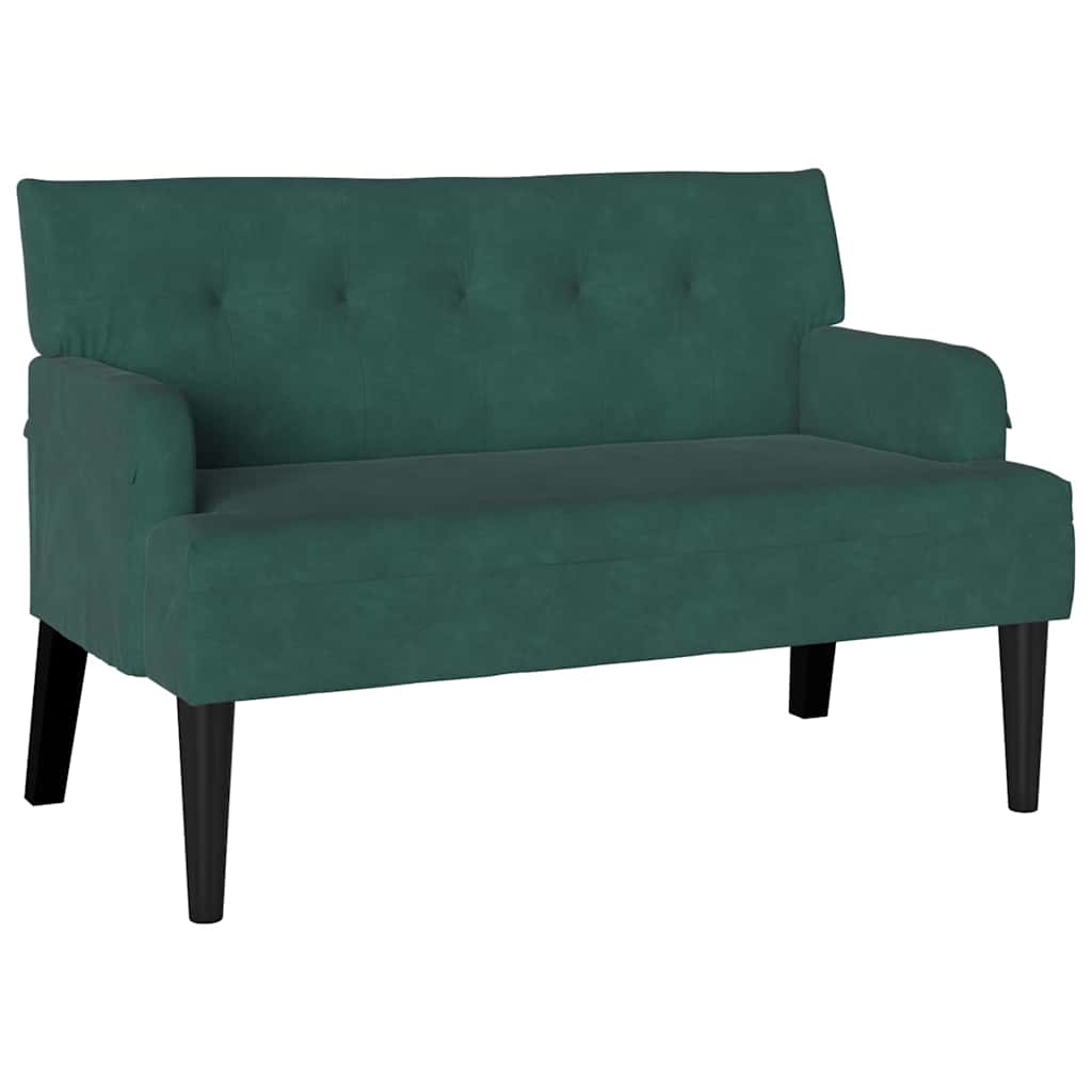Panca Chesterfield Verde Scuro 112 x 65,5 x 75 cm Velluto