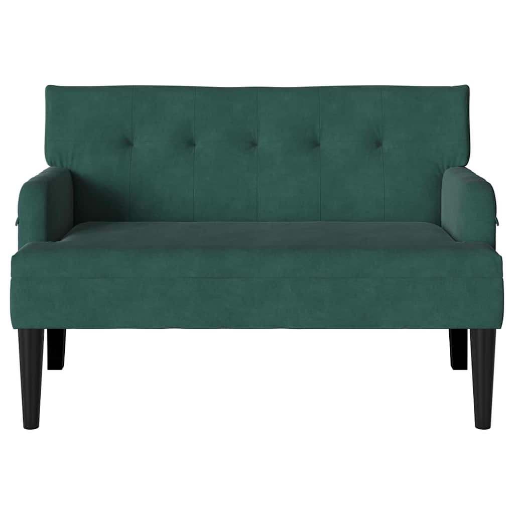 Panca Chesterfield Verde Scuro 112 x 65,5 x 75 cm Velluto