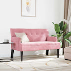 Panca Chesterfield Rosa 112 x 65,5 x 75 cm Velluto