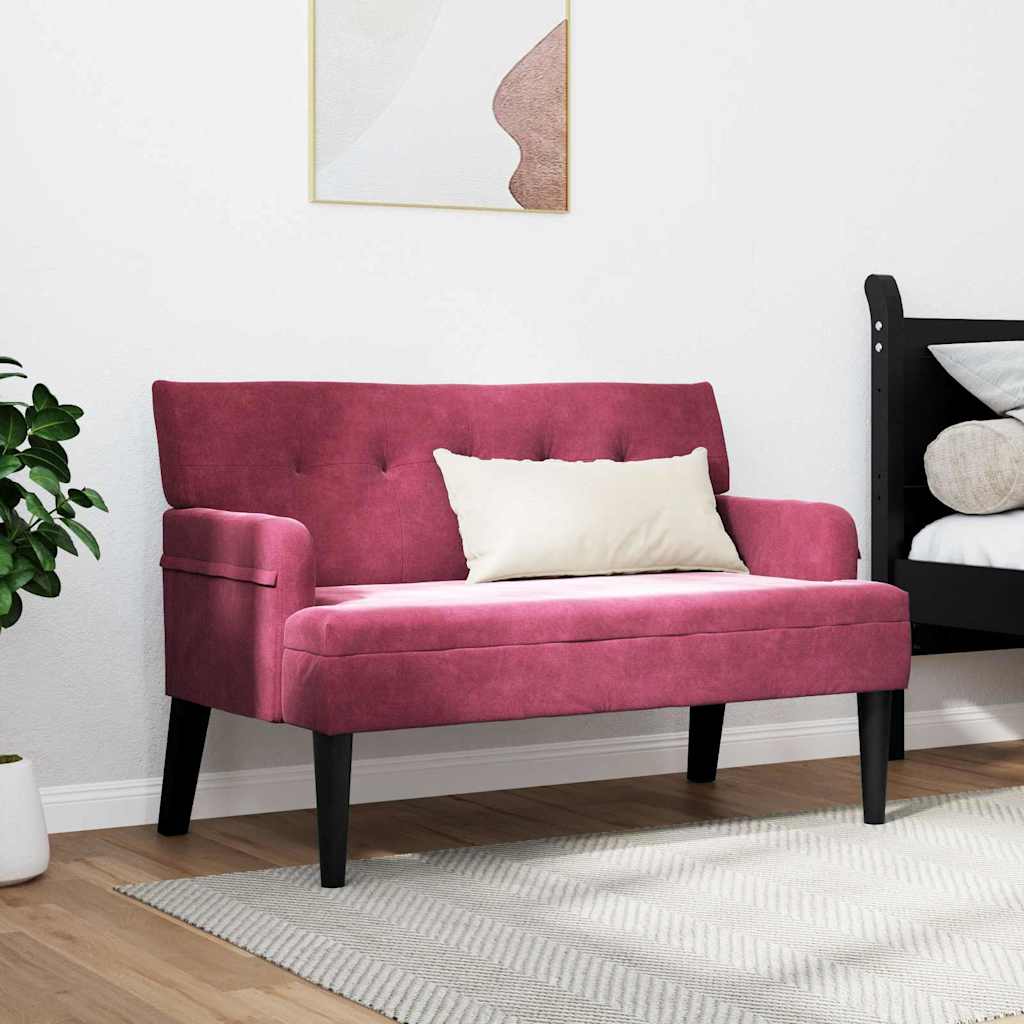 Panca Chesterfield Rosso Vino 112 x 65,5 x 75 cm Velluto