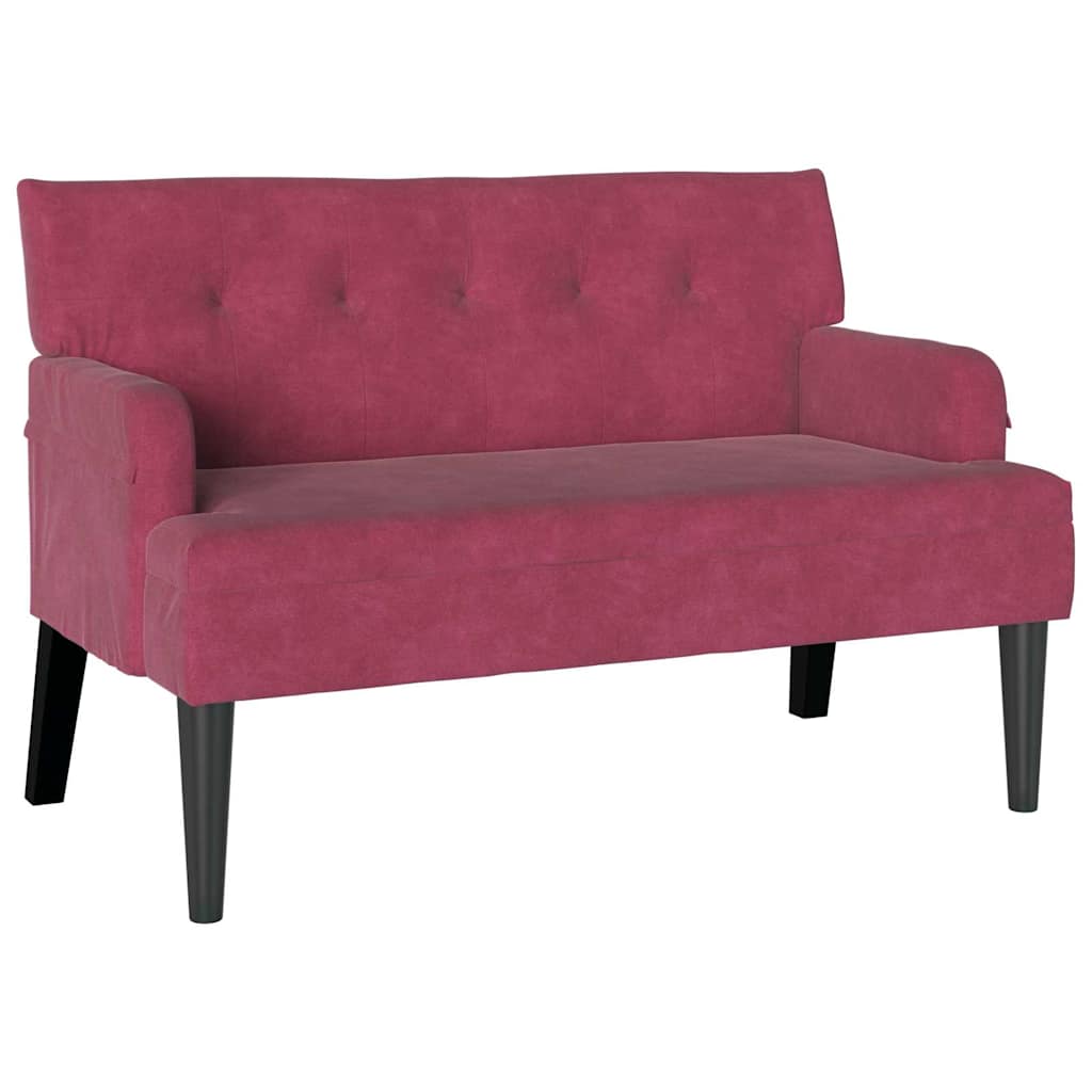 Panca Chesterfield Rosso Vino 112 x 65,5 x 75 cm Velluto